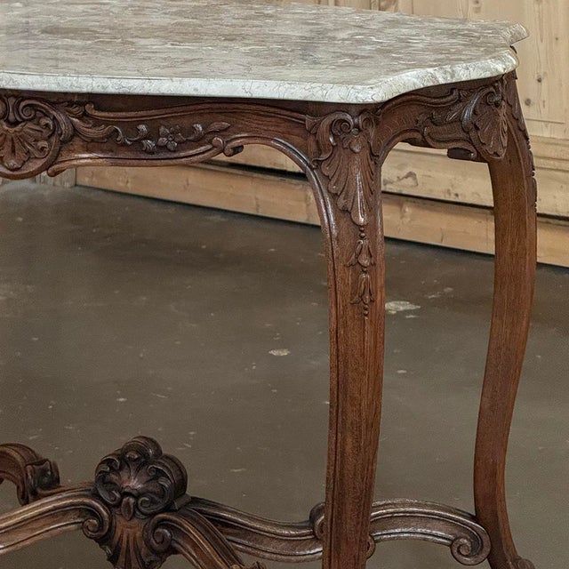 Antique French Louis XV Marble Top Center Table For Sale - Image 12 of 18