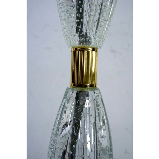 Italian Murano Glass and Brass Floor Lamp by Ercole Barovier, 1940s For Sale - Image 12 of 15