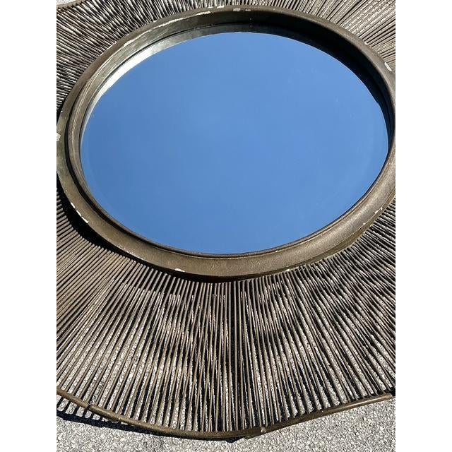 Mid-Century Modern Vintage Monumental Wave Mirror For Sale - Image 3 of 12