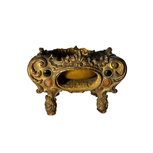 18th Century Italian Gilded Jardiniere With Stones and Faces For Sale - Image 11 of 13