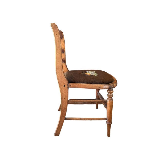 Early 1900s Antique Child’s Needlepoint Chair For Sale In San Antonio - Image 6 of 9