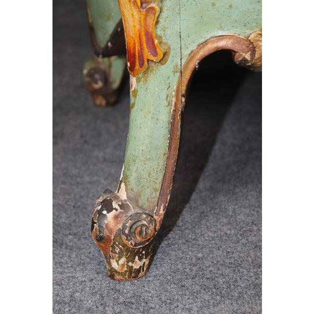 Green Extraordinary Polychrome Paint Decorated Venetian Rococo Bombe Commode C1870 For Sale - Image 8 of 12