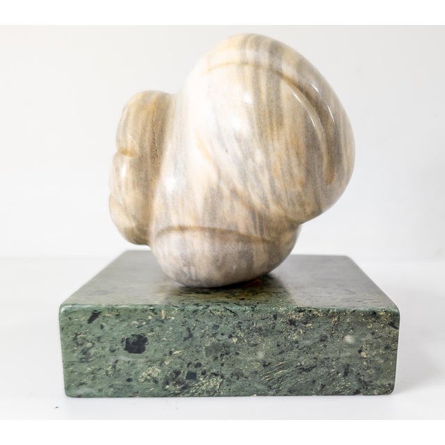 Stone Mid Century Carved White Marble Abstract Sculpture, Signed and Dated For Sale - Image 7 of 10
