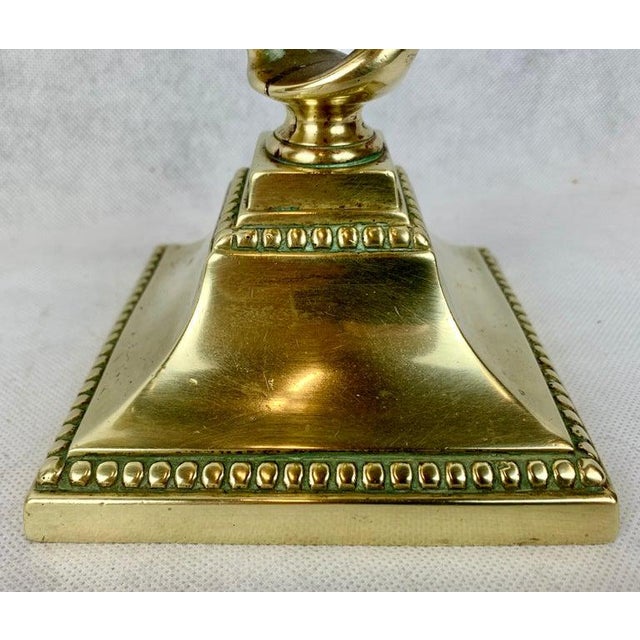 Late 19th Century Pair of Nineteenth Century English Brass Open Barley Twist Candlesticks-21" Tall For Sale - Image 5 of 9