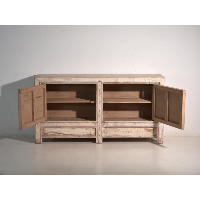 Wood Antique White Wooden Sideboard, 1870s For Sale - Image 7 of 13