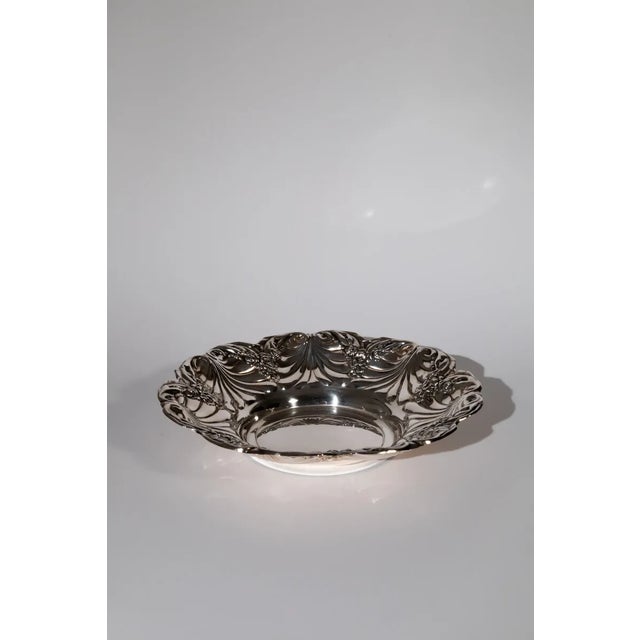 Vintage Mid-Century Silver Plated Floral Tray For Sale - Image 4 of 6