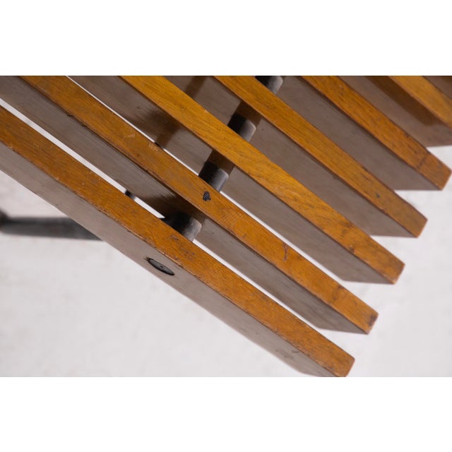 Modernist Italian Bench in Wood and Metal, 1950s For Sale - Image 10 of 12