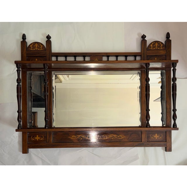 Antique English Edwardian Entry or Over Mantel Mirror For Sale - Image 4 of 12