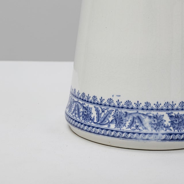 20th Century Belgian Blue Chinoiserie Ceramic Pitcher For Sale - Image 13 of 18