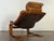 Vintage 1970's Scandinavian Leather Lounge Chair For Sale - Image 4 of 11