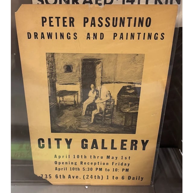 Orange Vintage Peter Passuntino Mosaic Butterfly on Orange Oil Painting - Gold Frame For Sale - Image 8 of 8