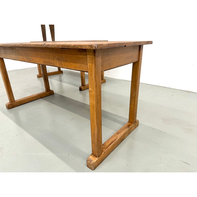 Vintage Beech Community Tables, 1950s, Set of 2 For Sale - Image 6 of 18