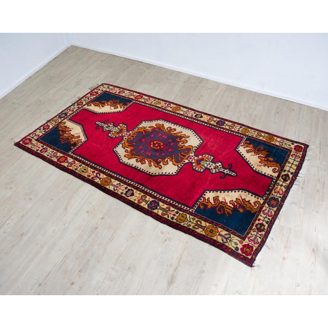 Blue Hand-Knotted Cordi Rug, 1970s For Sale - Image 8 of 8