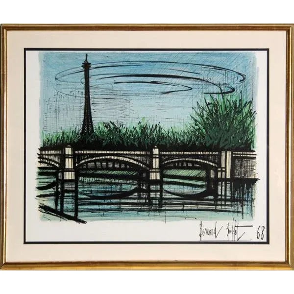 Bridge Buffet, Bernard Year: 1968 Lithograph, signed in the plate Size: 19.5 in. x 22.5 in. (49.53 cm x 57.15 cm) Framed...