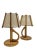 Set of Louis Sognot French bamboo and rattan table lamps, France, circa 1960, with a quiet organic look and natural color...