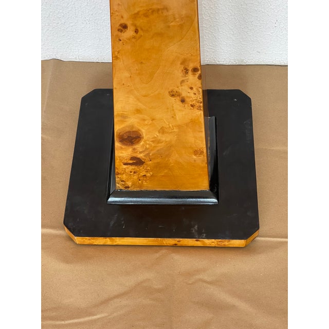 Gorgeous Pair Art Deco Plant Sculpture Stands Burl Wood For Sale - Image 4 of 6