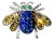 Late 20th Century 18K White Gold Sapphire Champagne Diamond Emerald Bee Fly Ring Estate, Size 7.5 For Sale