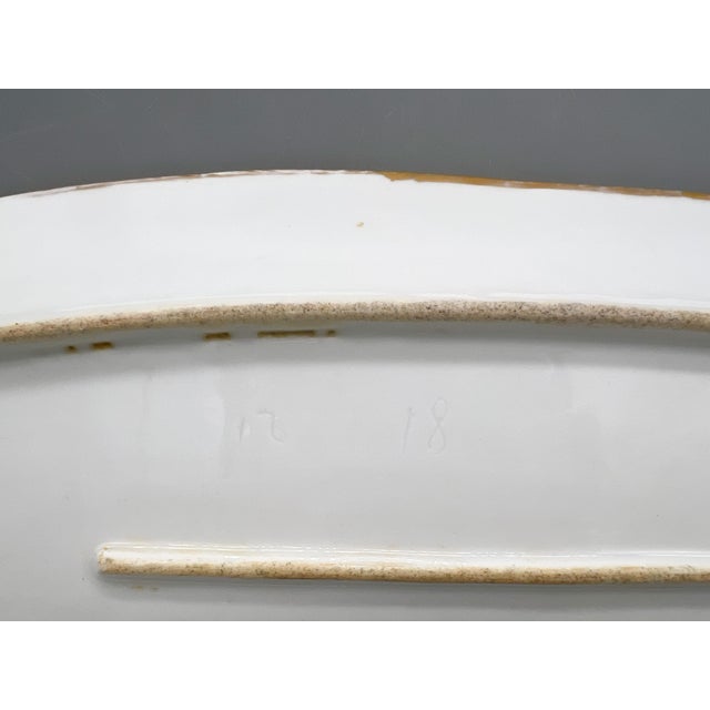 Antique Continental Hand-Painted Porcelain Fish Platter With Wisteria and Gilt Details – Aesthetic Movement For Sale - Image 10 of 13