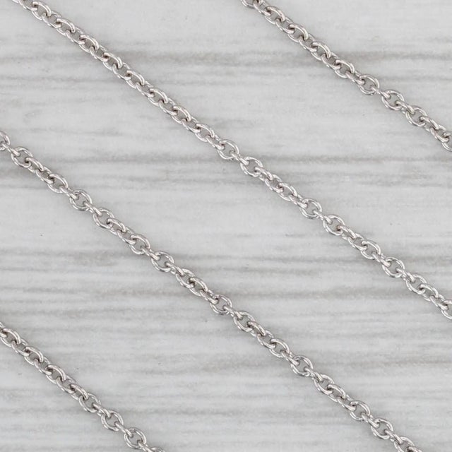 Contemporary 0.20ctw Diamond Cuff Pendant Necklace 14k White Gold Cable Chain 17"-18" For Sale - Image 3 of 6