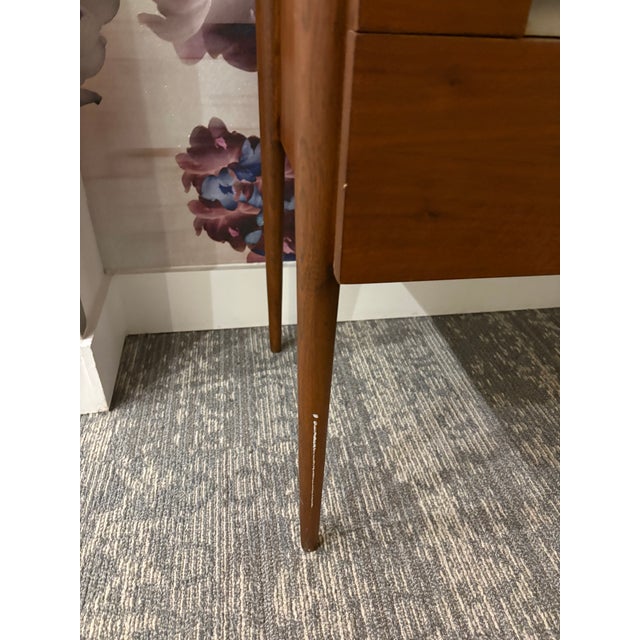Rare MCM Merton Gershun American of Martinsville Walnut Dropleaf Desk With Aluminum Stars For Sale - Image 18 of 18