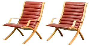 Mid-Century Danish High Back AX Lounge Chairs by Hvidt and Molgaard Nielsen for Fritz Hansen, Set of 2