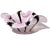 Murano Vintage Murano Pink Black White Alternating Ribbons Italian Art Glass Folded Edges Decorative Bowl For Sale - Image 4 of 9