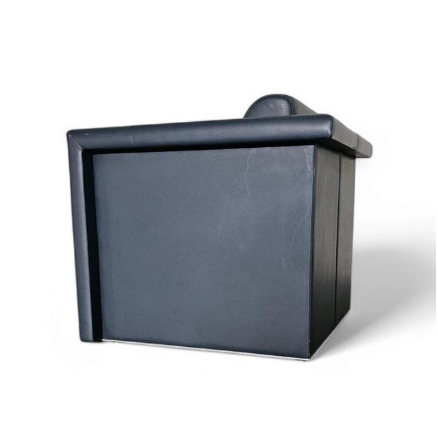 Black Leather Chairs by Trix and Robert Haussmann for Knoll, Set of 2 For Sale - Image 8 of 18