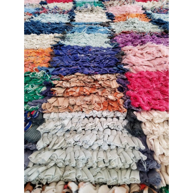 Vintage Geometric Boucherouite Rug, Morocco, 1980s For Sale - Image 5 of 6