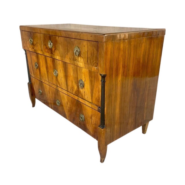 19th Century Biedermeier Walnut Chest of Drawers, German Circa 1830 For Sale - Image 5 of 13