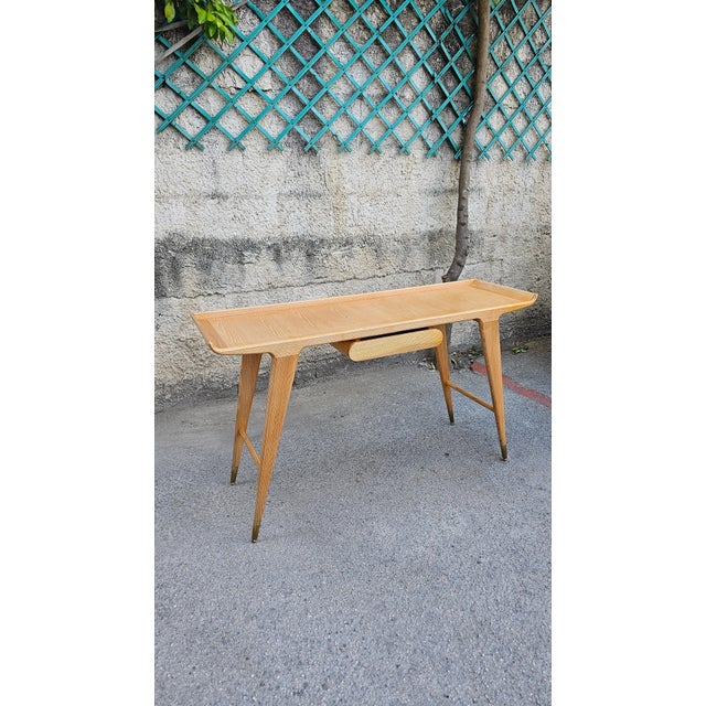 Writing Desk in Ash Wood by Gio Ponti , 1950s For Sale - Image 15 of 15