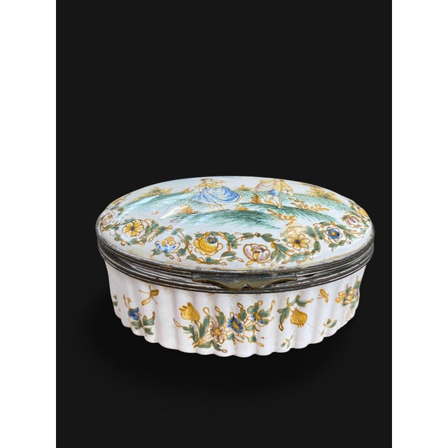 Ceramic Antique French Moustiers Faience Jewelry Box, 1700s For Sale - Image 7 of 14