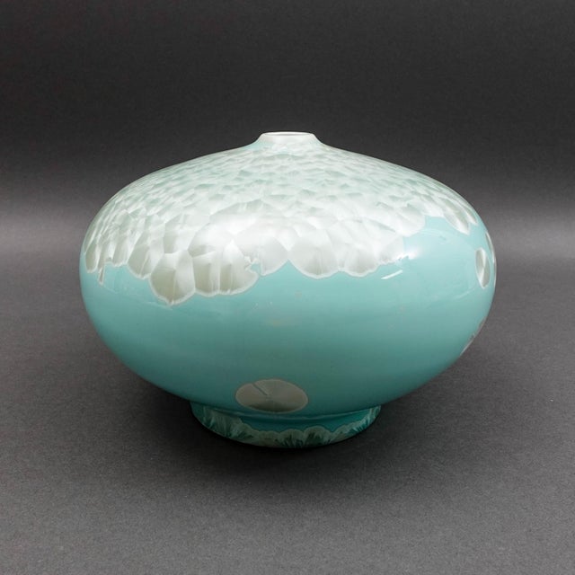 John Richard Powder Blue Mother of Pearl Porcelain Vessel Vase For Sale - Image 4 of 8