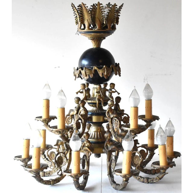 Antique French Empire Napoleon III Bronze Ormolu Chandelier For Sale - Image 13 of 13