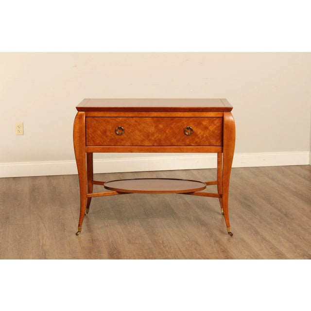 Early 21st Century Hickory White French Art Deco Style Fruitwood Server For Sale - Image 9 of 13