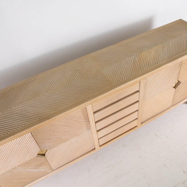 Ivory Rattan and Brass Sideboard, 1970s For Sale - Image 8 of 18