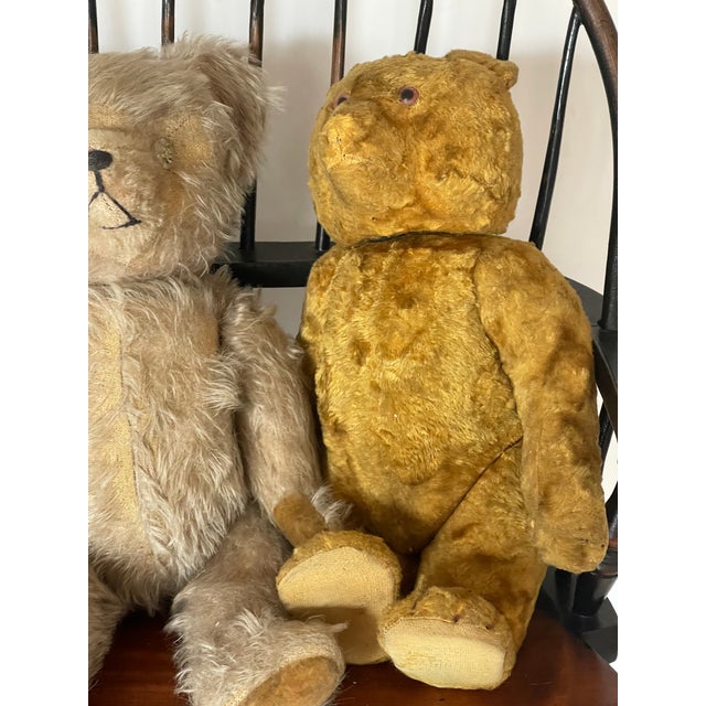 Brown Cute Antique Teddy Bears Collection With Bench For Sale - Image 8 of 9