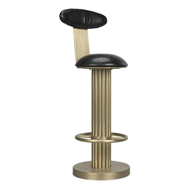 NOIR Sedes Bar Stool, Iron with Brass Finish For Sale