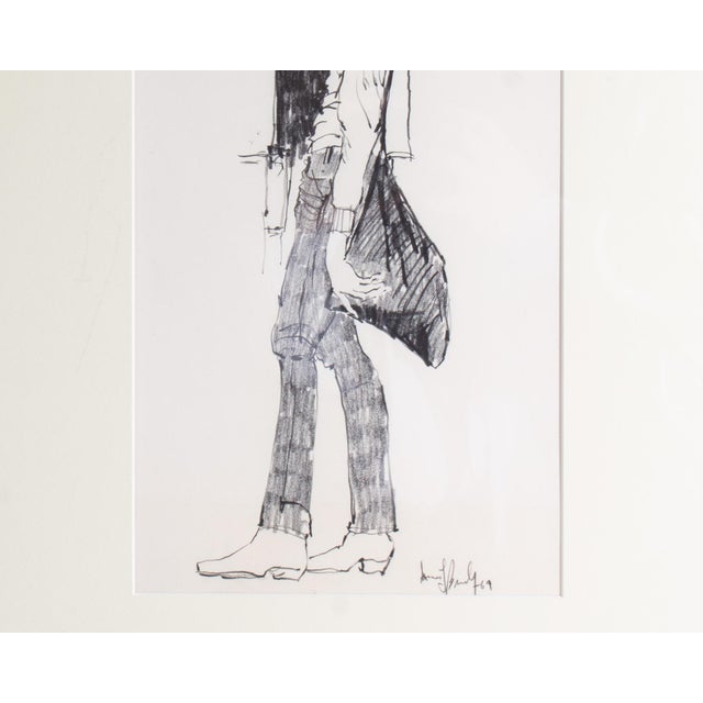1969 Charcoal Figure Drawing by James L. Bruch For Sale In Indianapolis - Image 6 of 8