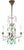 French Chandelier in Brass with Green Crystals, 1920s For Sale