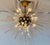 One of a kind Arteriors Modern Custom Semi-Flush Sputnik Chandelier as Is, brass hardware, glass rods, showroom floor sample