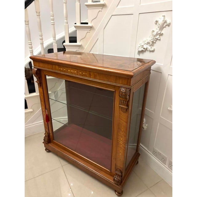 Antique Mid-19th Century Inlaid Mahogany Display Cabinet, 1860s For Sale - Image 14 of 15