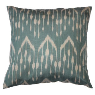 Contemporary Silk Ikat Bohemian Throw Pillow For Sale