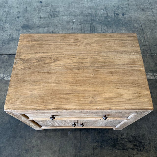 Wood Jacob II 2 Door Reclaimed Elm Nightstand - Dark Natural For Sale - Image 7 of 11
