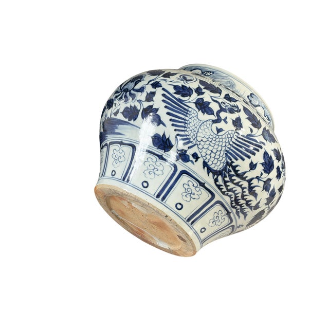 Vintage Ming Style Chinoiserie Blue and White Vase 11" H For Sale - Image 10 of 12