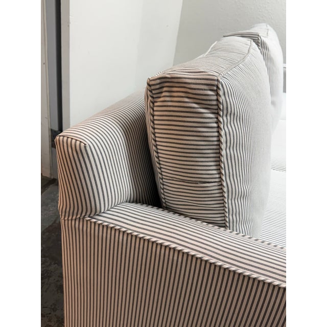 Serena & Lily Bespoke Perennials Pinstripe Sofa For Sale - Image 9 of 12