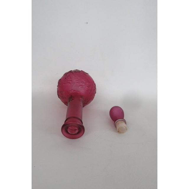 1970s Avon Empty Magenta Glass Bottle With Stopper 1970s Skin So Soft Decanter 4884b For Sale - Image 5 of 9