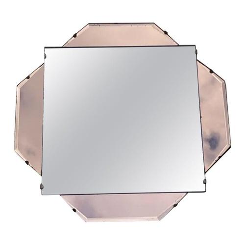 French Art Deco Amber Bevelled Wall Mirror, 1930s For Sale - Image 13 of 13