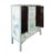Large Chinese 20th-Century Cabinet With Blue and White Hand-Painted Flowers and Landscape Panels For Sale - Image 4 of 12