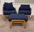 Mid-Century Modern Pair of Baker McGuire Resort Teak Schooner Lounge Chairs With Ottoman For Sale - Image 3 of 10
