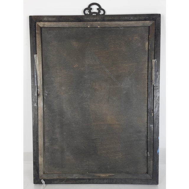 Antique Chinese Reverse Painting on Glass of Emperor Hongxi For Sale - Image 10 of 10